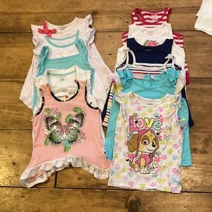 COPY - 11 Girls Tank Tops Flowers, Pineapple, Polos 5T